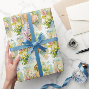 Papier Cadeau Robe de mariée blanche pour la douche de mariée su