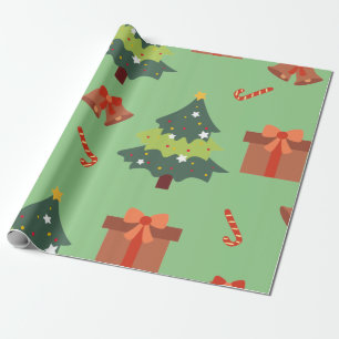 Papier Cadeau Robe de Noël, cadeaux et Sucre de canne