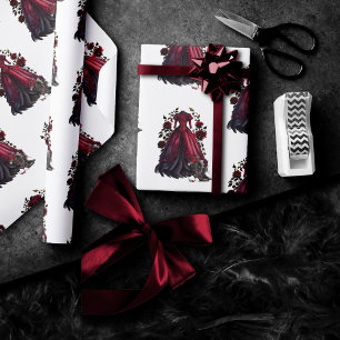 Papier Cadeau Robe et talons rouges victoriens   Antique Rose Go