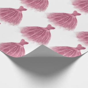 Papier Cadeau Robe Parties scintillant rose Élégant Motif de fêt