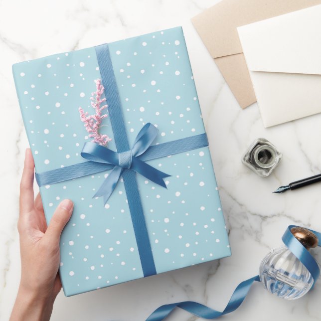 Papier Cadeau Robins Oeuf Bleu Bleu Chute Neige Vacances (Cadeaux)