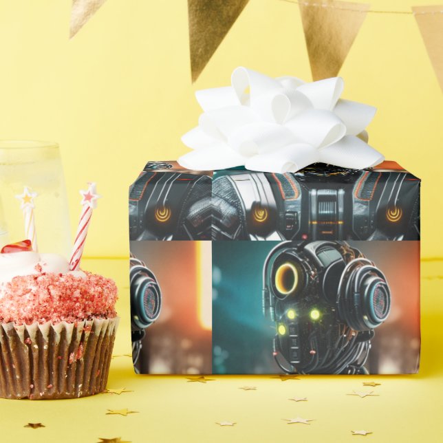 Papier Cadeau Robot 3 papier d'emballage brillant (Fête d'anniversaire)