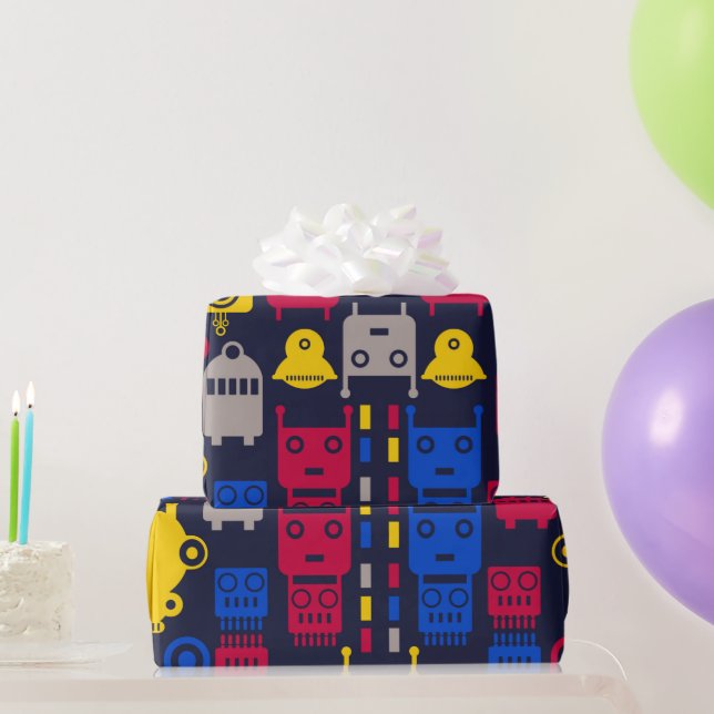 Papier Cadeau Robot de caricature pour enfants (Cadeaux de fête)