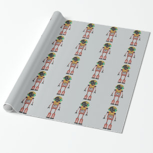 Papier Cadeau Robot radio rétro