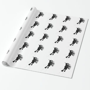 Papier Cadeau Robot volant noir