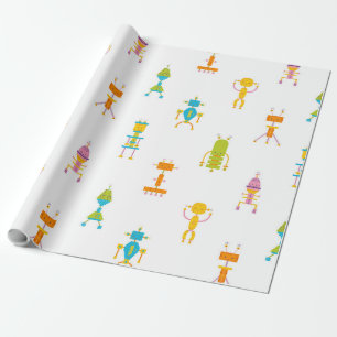 Papier Cadeau Robots mignons