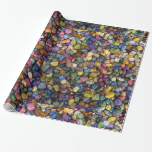 Papier Cadeau Rochers et galets brillants et colorés