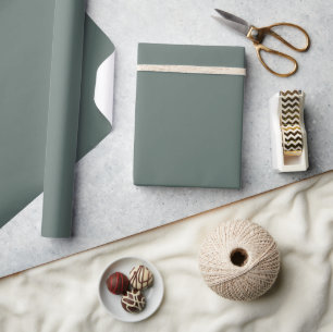 Papier Cadeau Rocheuse Rivière Profonde Vert Couleur solide