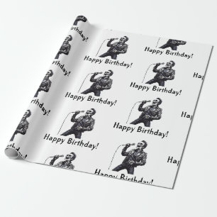 Papier Cadeau Rock and Roll Skeletons Anniversaire