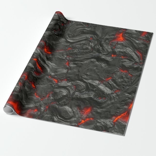 Papier Cadeau Rock volcanic hot lava burn boil (Déroulé)