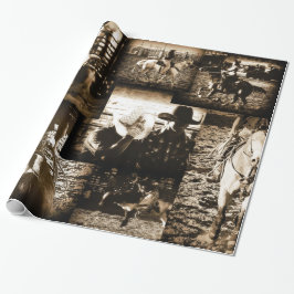 Papier Cadeau Rodeo Cowboy Russe Pays Ouest