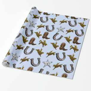 Papier Cadeau Rodéo de Old West Cowboy