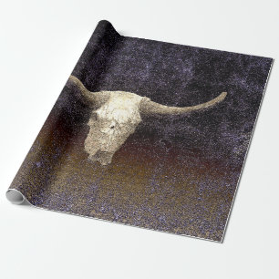 Papier Cadeau Rodéo Purple Art Brown Texture Rustique Taureau