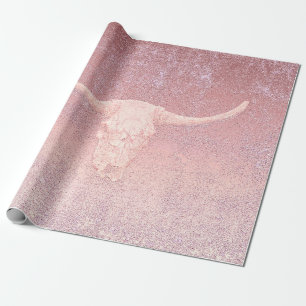 Papier Cadeau Rodeo rose Art Texture Rustique Taureau