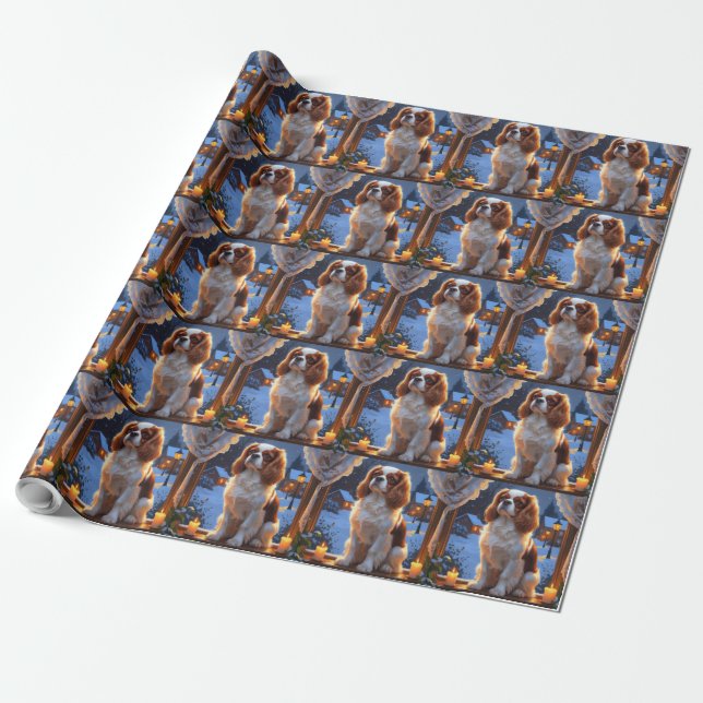 Papier Cadeau Roi Cavalier avec lumières de Noël (Déroulé)