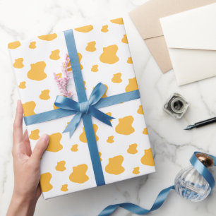 Papier Cadeau Romance Dreamy, Art Abstrait Jaune Chaleureux