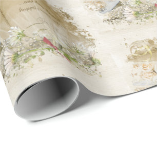 Papier Cadeau romance du livre mariage ouvert pour les jeunes ma
