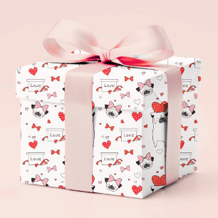 Papier Cadeau Romantique Red Heart Carlin Amour Saint Valentin