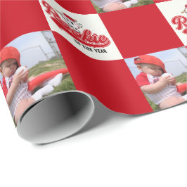 Papier Cadeau Rookie De L'Année Baseball Anniversaire Personnali