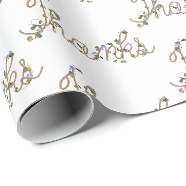 Papier Cadeau Rope et Ivy Thanks (Coin rond)