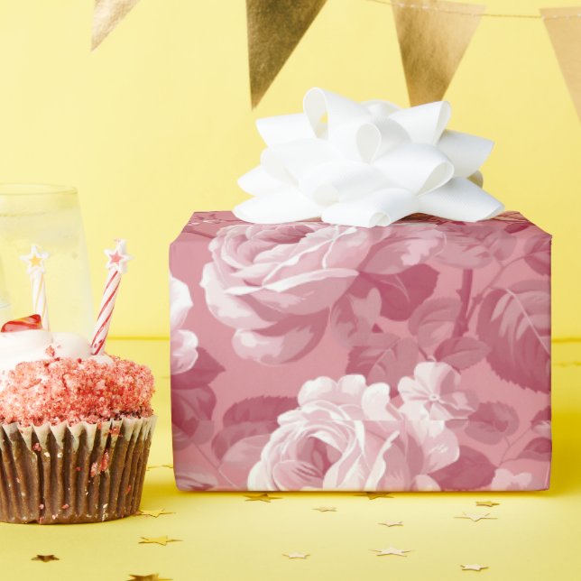 Papier Cadeau Rose (Fête d'anniversaire)