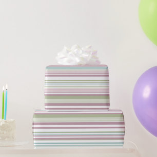 Papier Cadeau Rose, Aqua, menthe, pluie de printemps et rayures