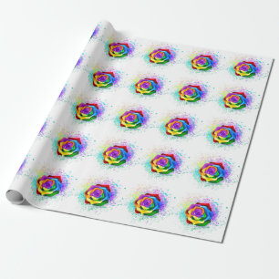 Papier Cadeau Rose arc-en-ciel coloré