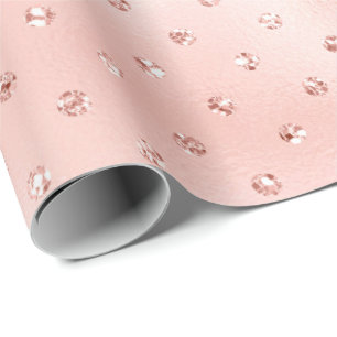 Papier Cadeau Rose Blush Beauté Rose cristaux Swarovski Points