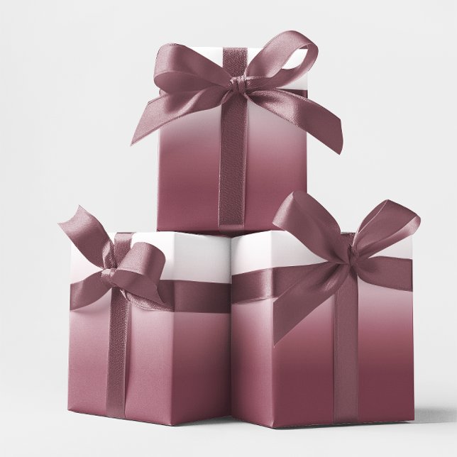 Papier Cadeau Rose Bourgogne et blanc Ombre (Rose Burgundy and White Ombre Wrapping Paper)