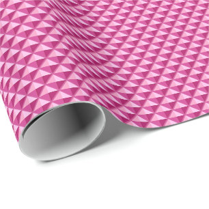 Papier Cadeau Rose chaud, look émail, grille cloutée