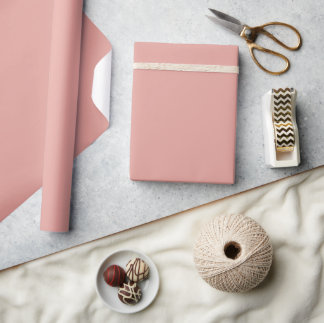 Papier Cadeau Rose Corail Chaud Uni