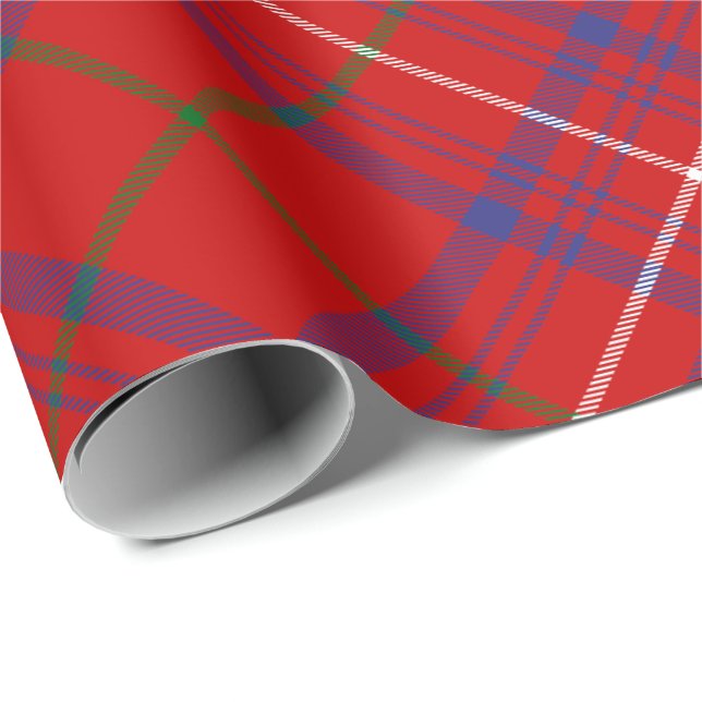 Papier Cadeau Rose de clan Tartan (Coin rond)