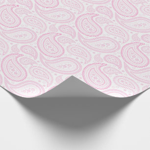 Papier Cadeau Rose de Paisley sur le papier d'emballage blanc