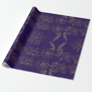 Papier Cadeau Rose doré pourpre