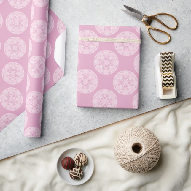Papier Cadeau Rose Dusky Preppy En Pois Rose (Artisanat)