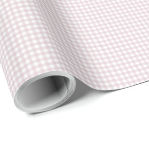 Papier Cadeau Rose en vichy simple mignon petits chèques plissés