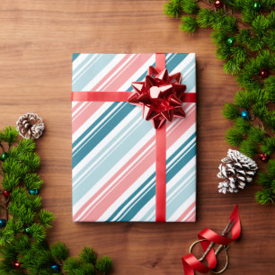 Papier Cadeau Rose Et Turquoise Sucre de canne Vacances En Grève