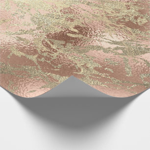 Papier Cadeau Rose Gold Abstrait Marbre maigre brillant Métalliq