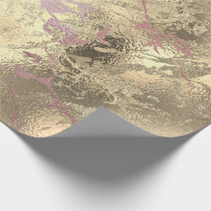 Papier Cadeau Rose Gold Abstrait Sepia marbre brillant métal Lux