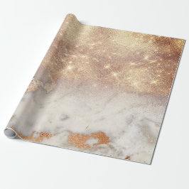 Papier Cadeau Rose Gold Copper Gris Abstrait Marbre Parties scin