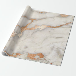 Papier Cadeau Rose Gold Cuivre Gris Abstrait Marbre Moulé Glas
