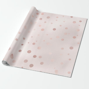 Papier Cadeau Rose Gold et Blush Confettis