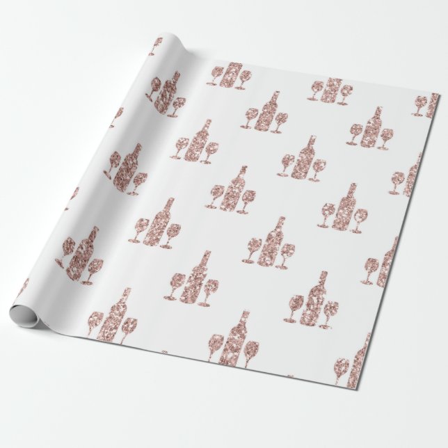 Papier Cadeau Rosé Gold et Parties scintillant Gold (Déroulé)