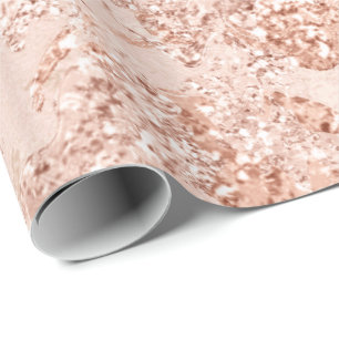 Papier Cadeau Rose Gold Glam Parties scintillant maigre mariée g