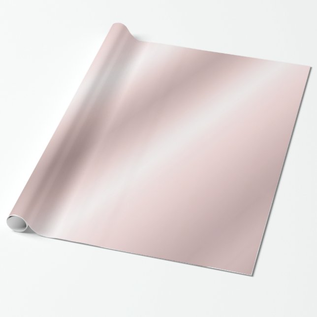 Papier Cadeau Rose Gold Glamour Elegant Template Glossy Gift (Déroulé)