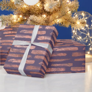 Papier Cadeau Rose Gold Glamour et coups de pinceau lavande