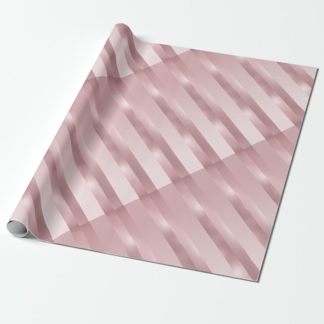 Papier Cadeau Rose Gold Modern Modèle Élégant aspect métallique (Déroulé)