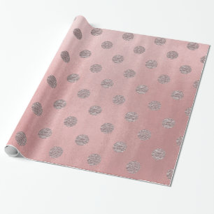 Papier Cadeau Rose Gold Rose Brillant Glamour Points Modernes Él