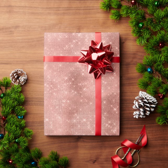 Papier Cadeau Rose Gold Sparkle Christmas (Cadeau de vacances)