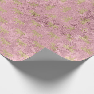 Papier Cadeau Rose Marbre Or Blush rose Shimmer Elégant Molten